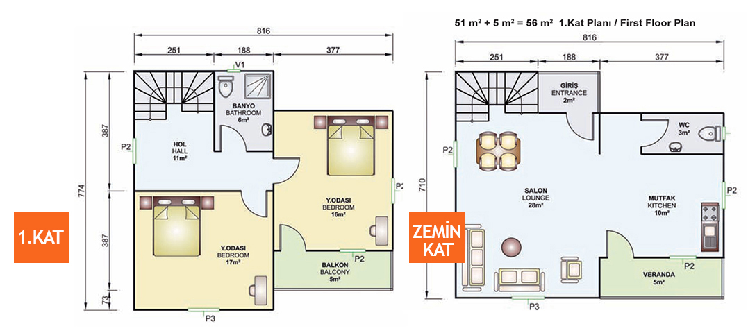 Kayseri Anahtar Teslim Prefabrik 105 mt 3 Kayseri Anahtar Teslim Prefabrik 105 mt - Görsel 3