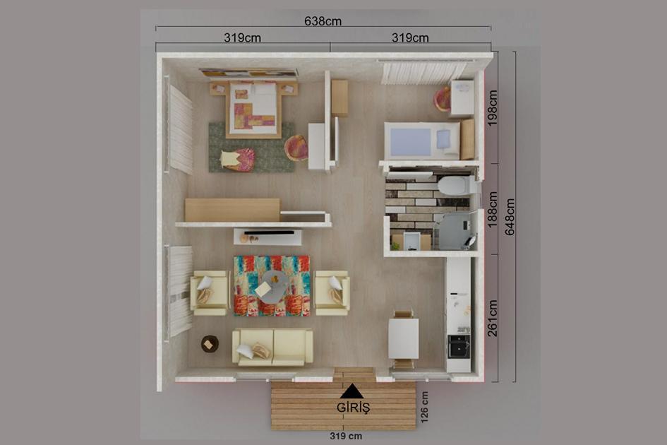 Kayseri Prefabrik 45 mt 2 Kayseri Prefabrik 45 mt - Görsel 2