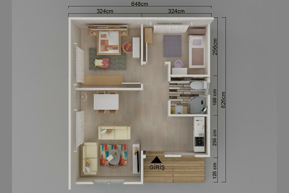 Kayseri Prefabrik 53 mt 2 Kayseri Prefabrik 53 mt - Görsel 2