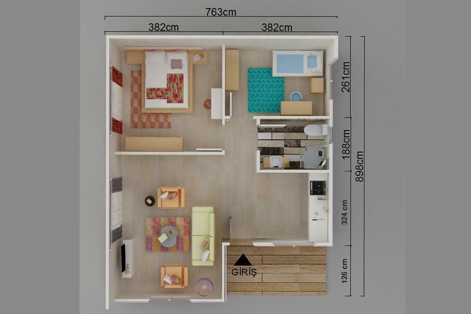 Kayseri Prefabrik 68 mt 2 Kayseri Prefabrik 68 mt - Görsel 2
