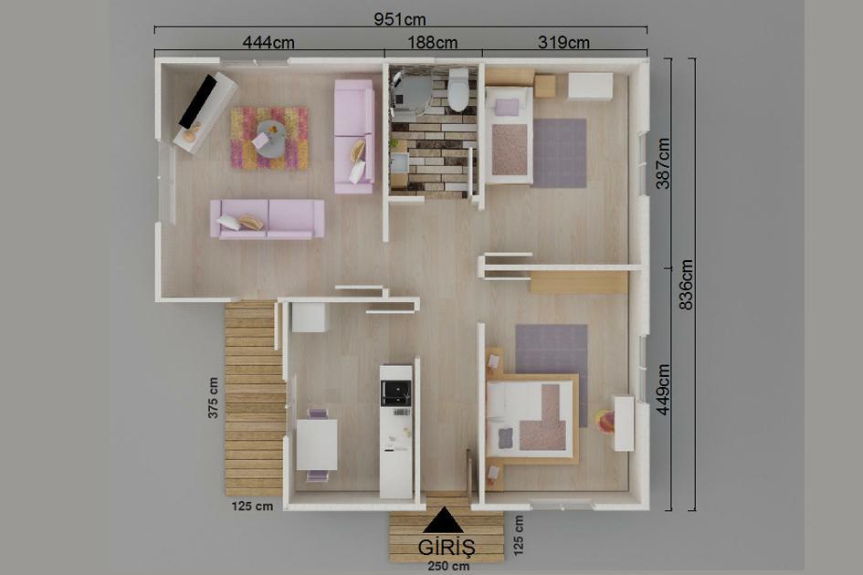 Kayseri Prefabrik 77 mt 2 Kayseri Prefabrik 77 mt - Görsel 2